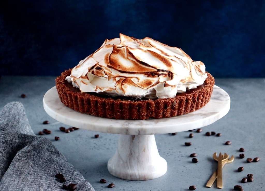 Meringue-chocolade-koffietaart