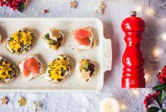 Toasts de fête aux poivres