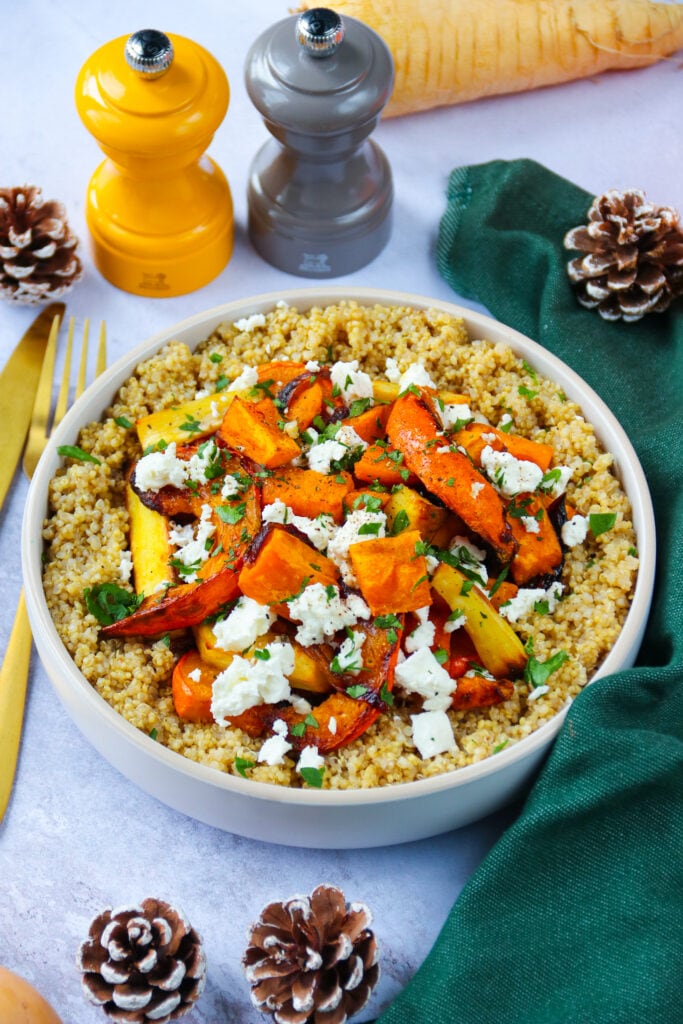 Quinoa met geroosterde groenten en feta