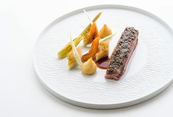 Magret « Apicius » avec fenouil et abricot, sauce aigre-douce au oabaki et mangue