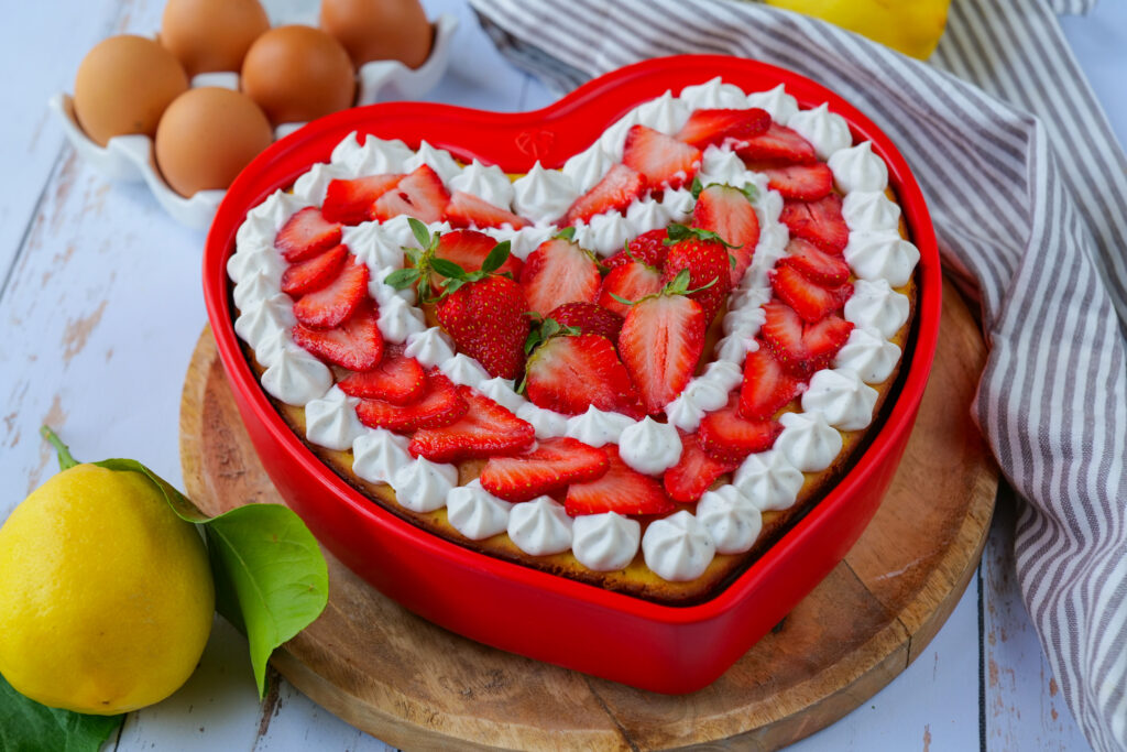 Gâteau au citron et aux fraises healthy